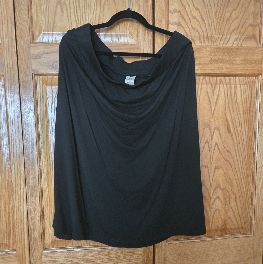 Elegant Black Women's Plus Elastic Waist Skirt